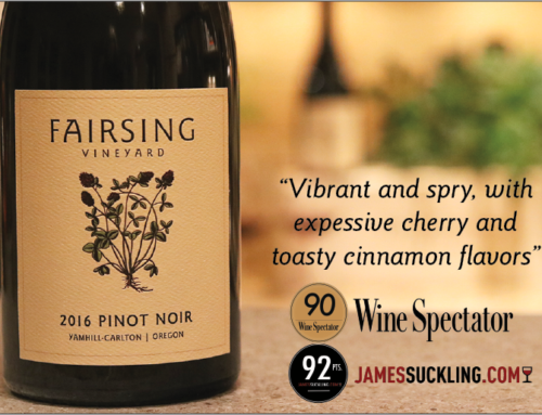 Accolades for the 2016 Pinot Noir Fairsing from Wine Spectator