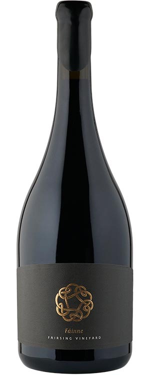 The 2016 Barrel Select Fainne Pinot noir with golden Celtic Knot on the label