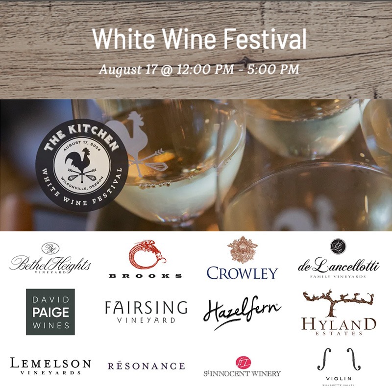 The logos of twelve wineries participating in the August 17 White Wine Festival at Middleground Farms