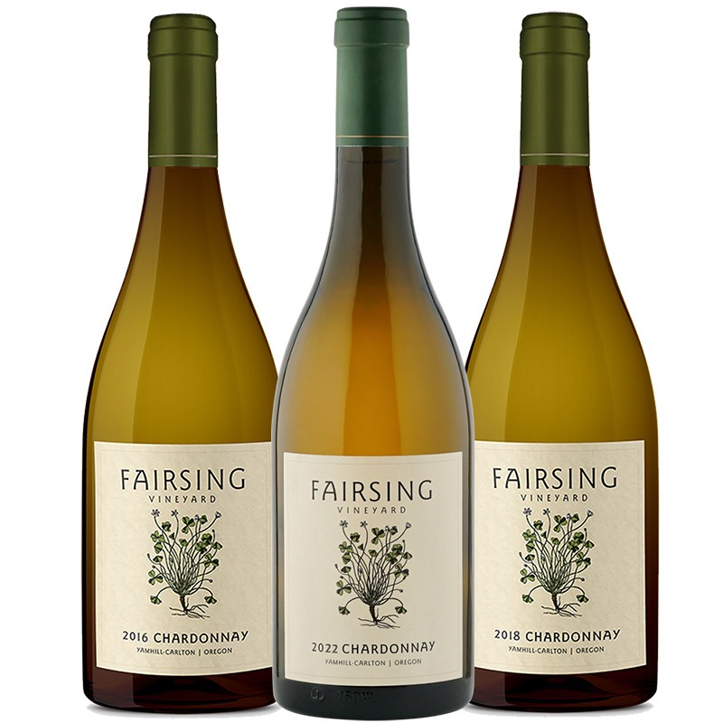 Thre Fairsing Vineyard Chardonnay from stellar vintages in this three-bottle collection.